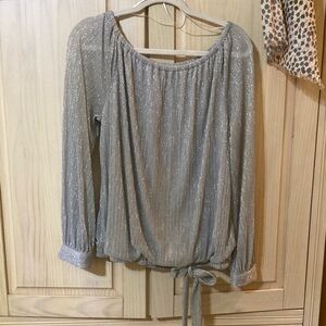 Elegant Silver Women's Top